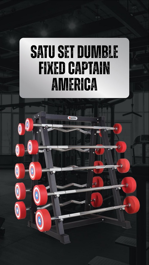 Satu Set Dumble Fixed Captain America